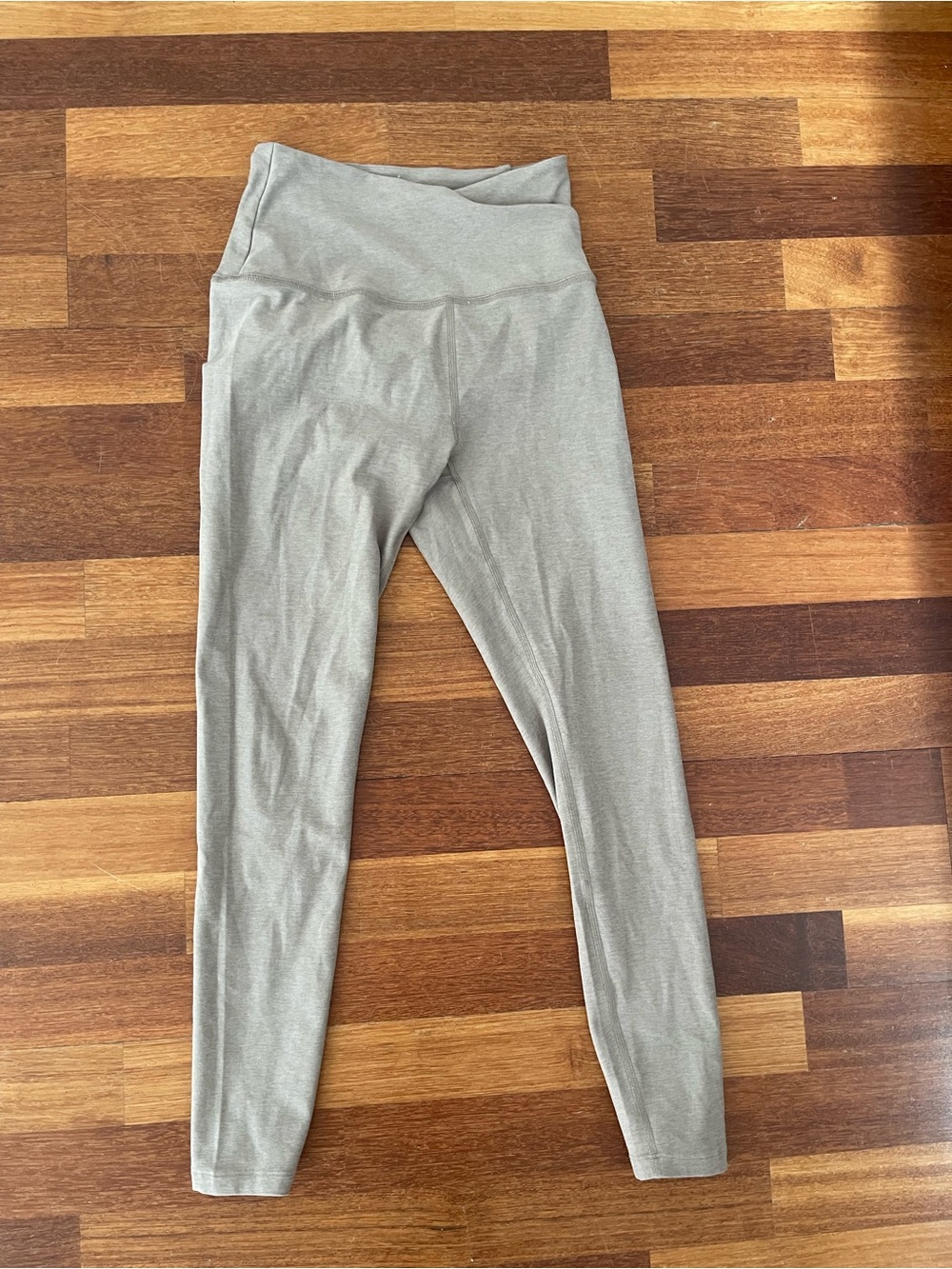 Beyond Yoga Crossover Waist Leggings in Taupe SpaceDye